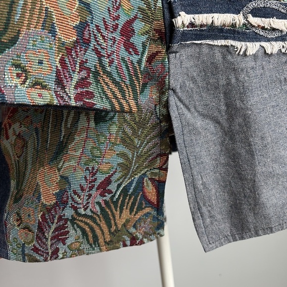 Parsley & Sage Patchwork Denim Jacket – Embroidered Floral Art to Wear XL - Picture 12 of 12